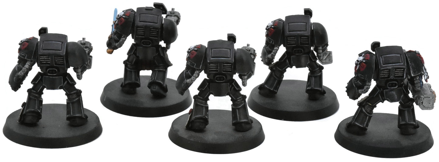 SPACE MARINES 5 Terminator Squad #1 WELL PAINTED Black Templars 40K