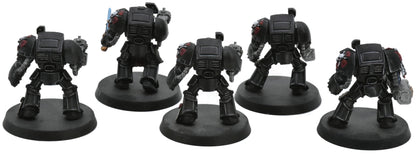 SPACE MARINES 5 Terminator Squad #1 WELL PAINTED Black Templars 40K