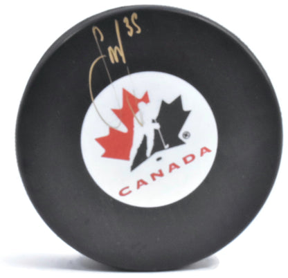 Samuel Montembeault Autographed Puck - Team Canada