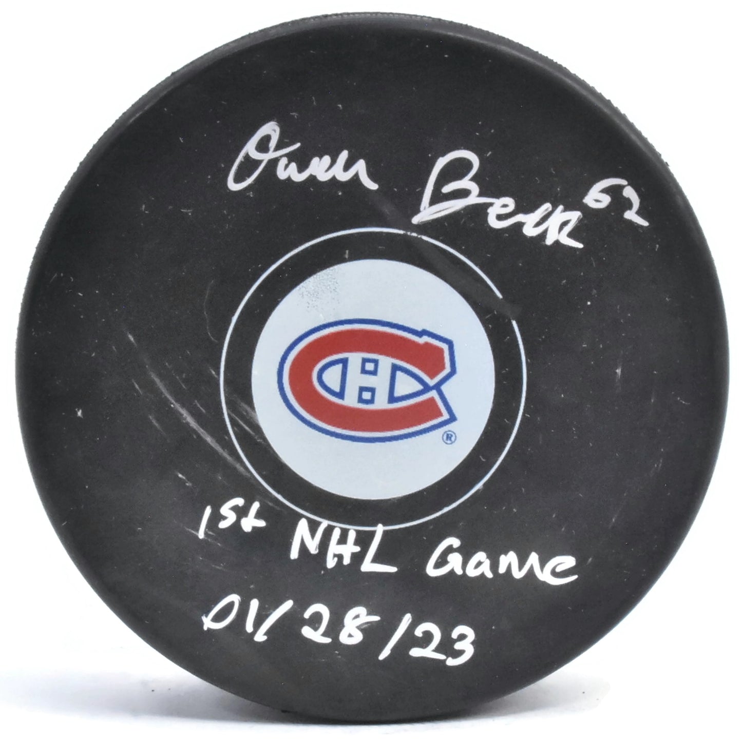Owen Beck Inscribed Autographed Puck