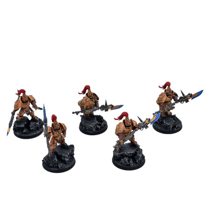 ADEPTUS CUSTODES 5 Custodian Guard Squad #4 WELL PAINTED Warhammer 40K 8018