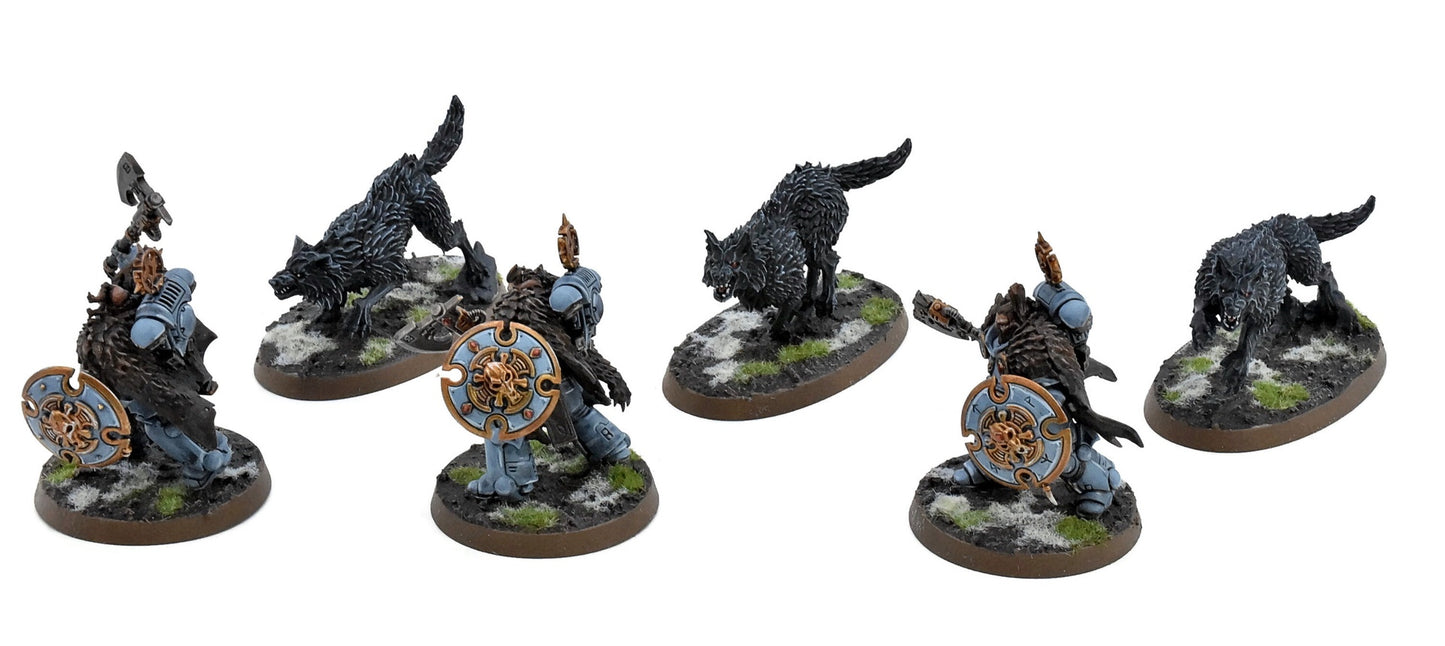 SPACE WOLVES Wolf Guard Headtakers #1 PRO PAINTED Warhammer 40K 9473