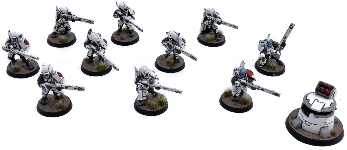 TAU EMPIRE 10 Fire Warriors #2 WELL PAINTED Warhammer 40K 7704