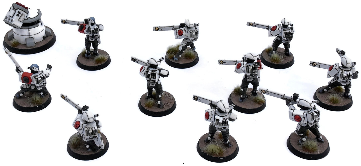 TAU EMPIRE 10 Fire Warriors #2 WELL PAINTED Warhammer 40K 7704