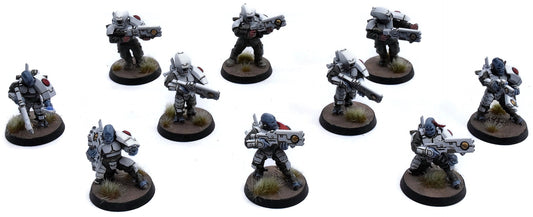 TAU EMPIRE 10 Fire Warriors #4 WELL PAINTED Warhammer 40K 7711