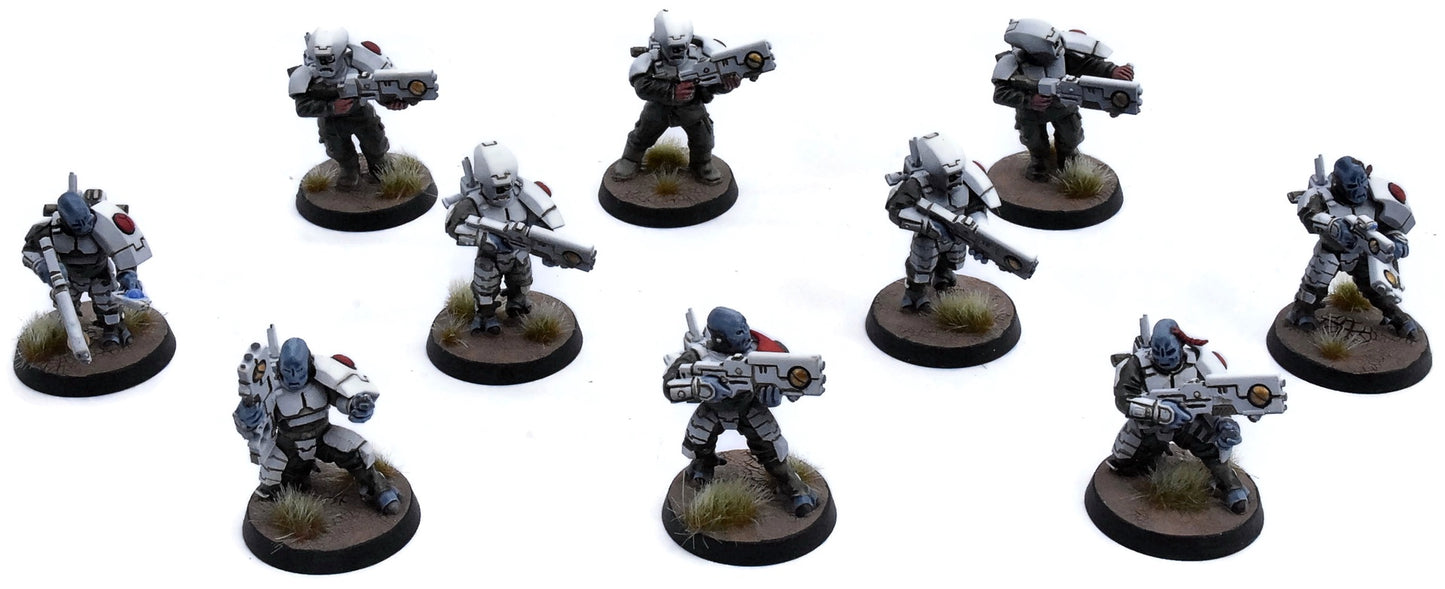 TAU EMPIRE 10 Fire Warriors #4 WELL PAINTED Warhammer 40K 7711