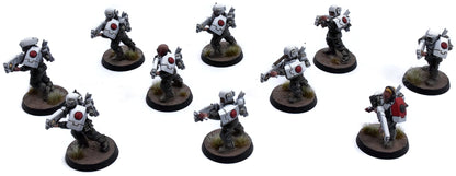 ASTRA MILITARUM 10 fire Warriors #1 WELL PAINTED CONVERTED Warhammer 40K 7728