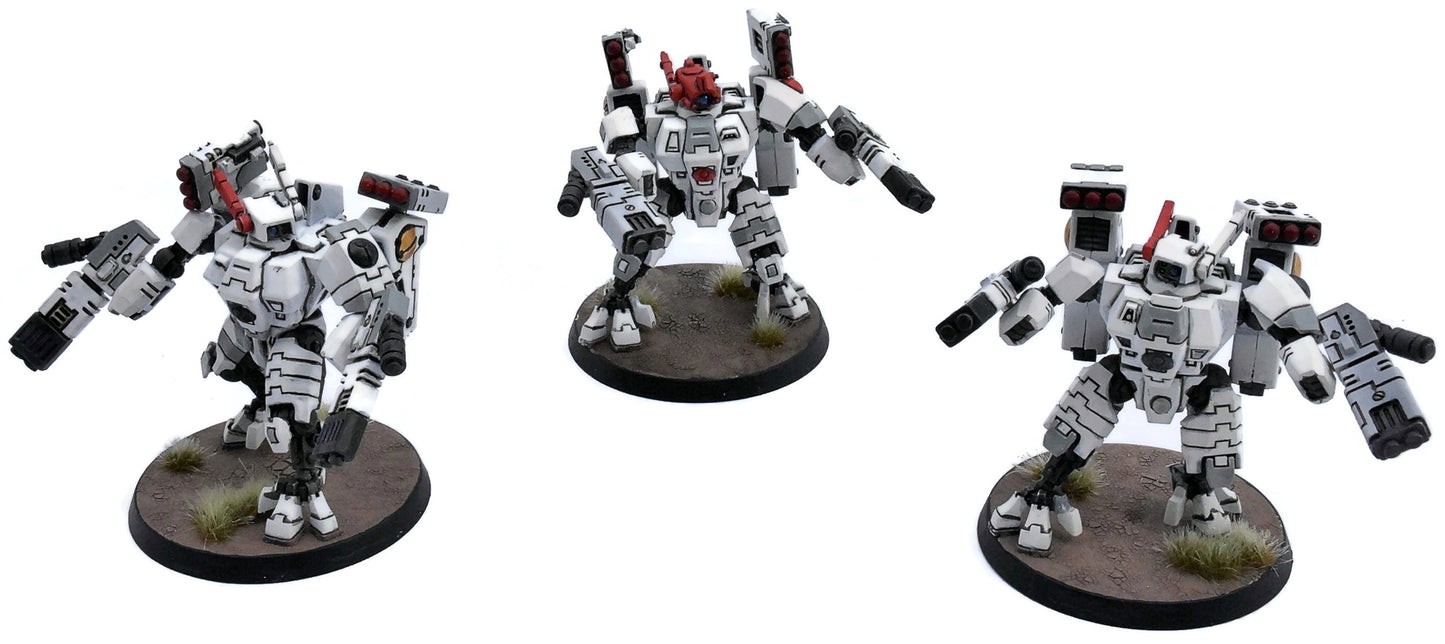 TAU EMPIRE 3 Xv8 Crisis Battlesuits #1 WELL PAINTED Warhammer 40K 7735