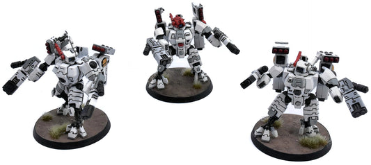 TAU EMPIRE 3 Xv8 Crisis Battlesuits #1 WELL PAINTED Warhammer 40K 7735
