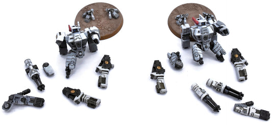 TAU EMPIRE 2 Xv8 Crisis Battlesuits #4 WELL PAINTED Warhammer 40K 7766