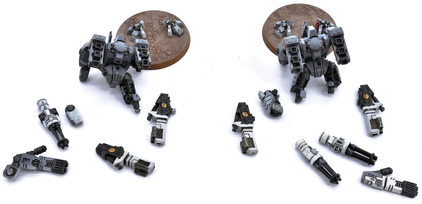 TAU EMPIRE 2 Xv8 Crisis Battlesuits #4 WELL PAINTED Warhammer 40K 7766