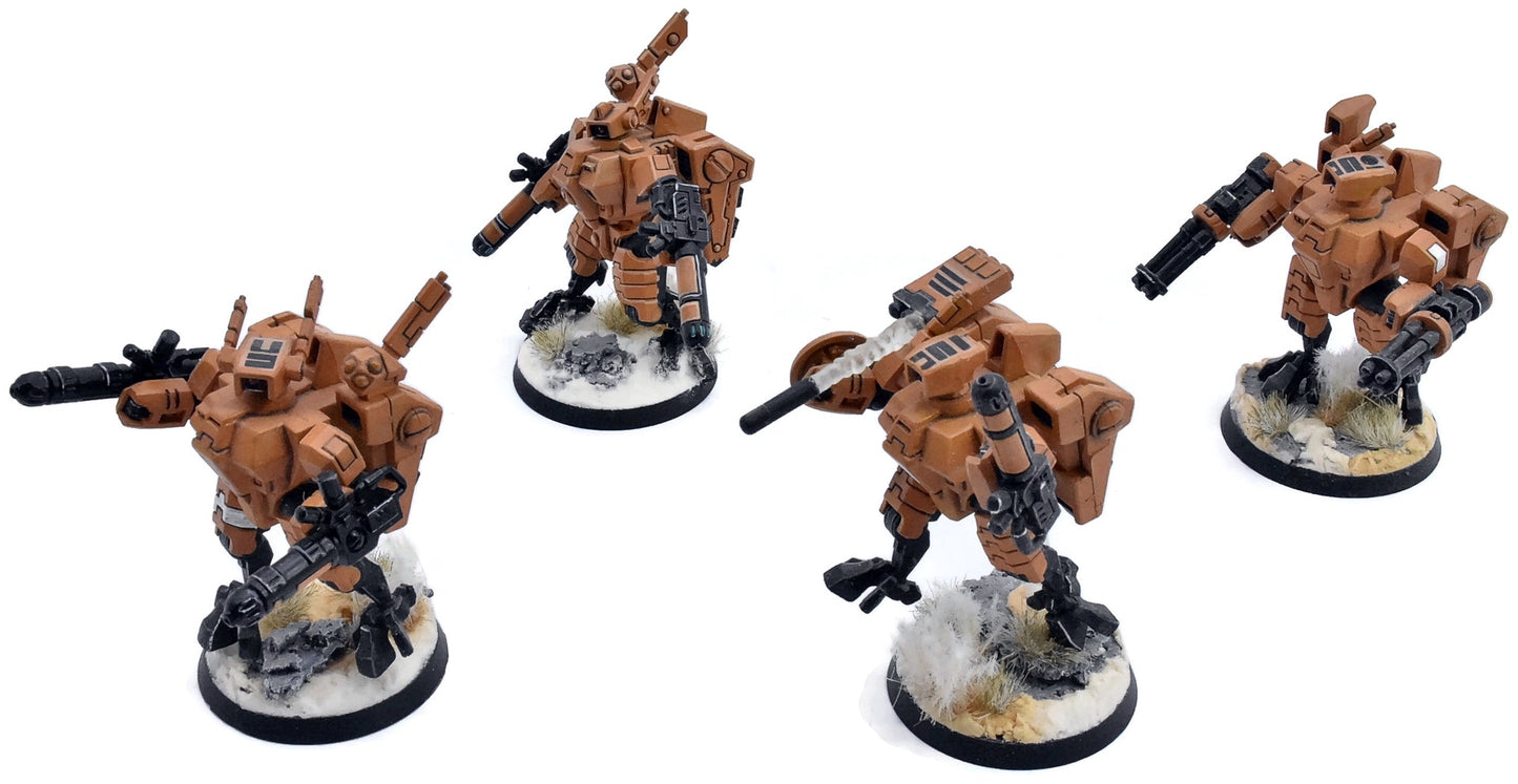 TAU EMPIRE 4 Xv8 Crisis Battlesuits #1 WELL PAINTED Warhammer 40K 7780