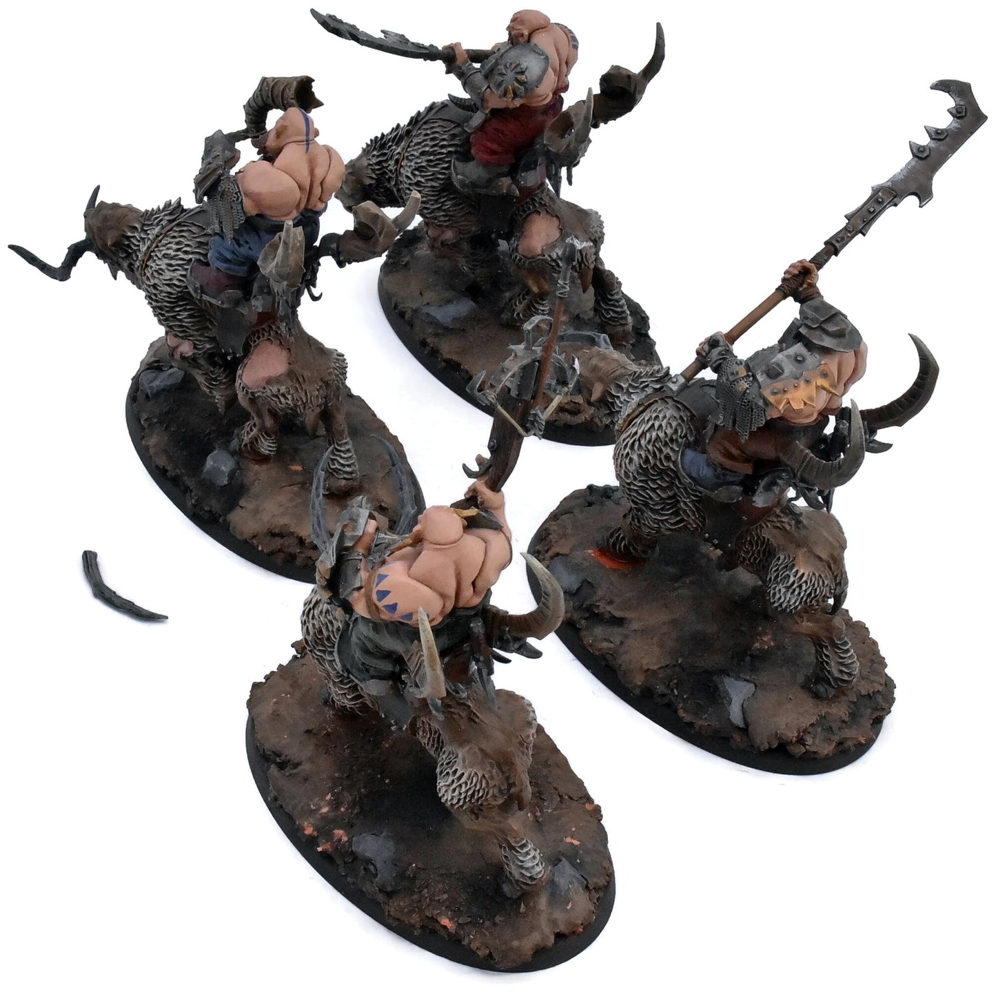 OGOR MAWTRIBES 4 Mournfang Pack #1 WELL PAINTED Warhammer Sigmar 4184