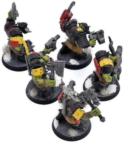 ORKS 5 Nobz #1 WELL PAINTED Warhammer 40K 4238