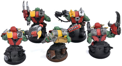 ORKS 5 Ork Nobz #2 INCOMPLETE Warhammer 40K Missing Head 4641