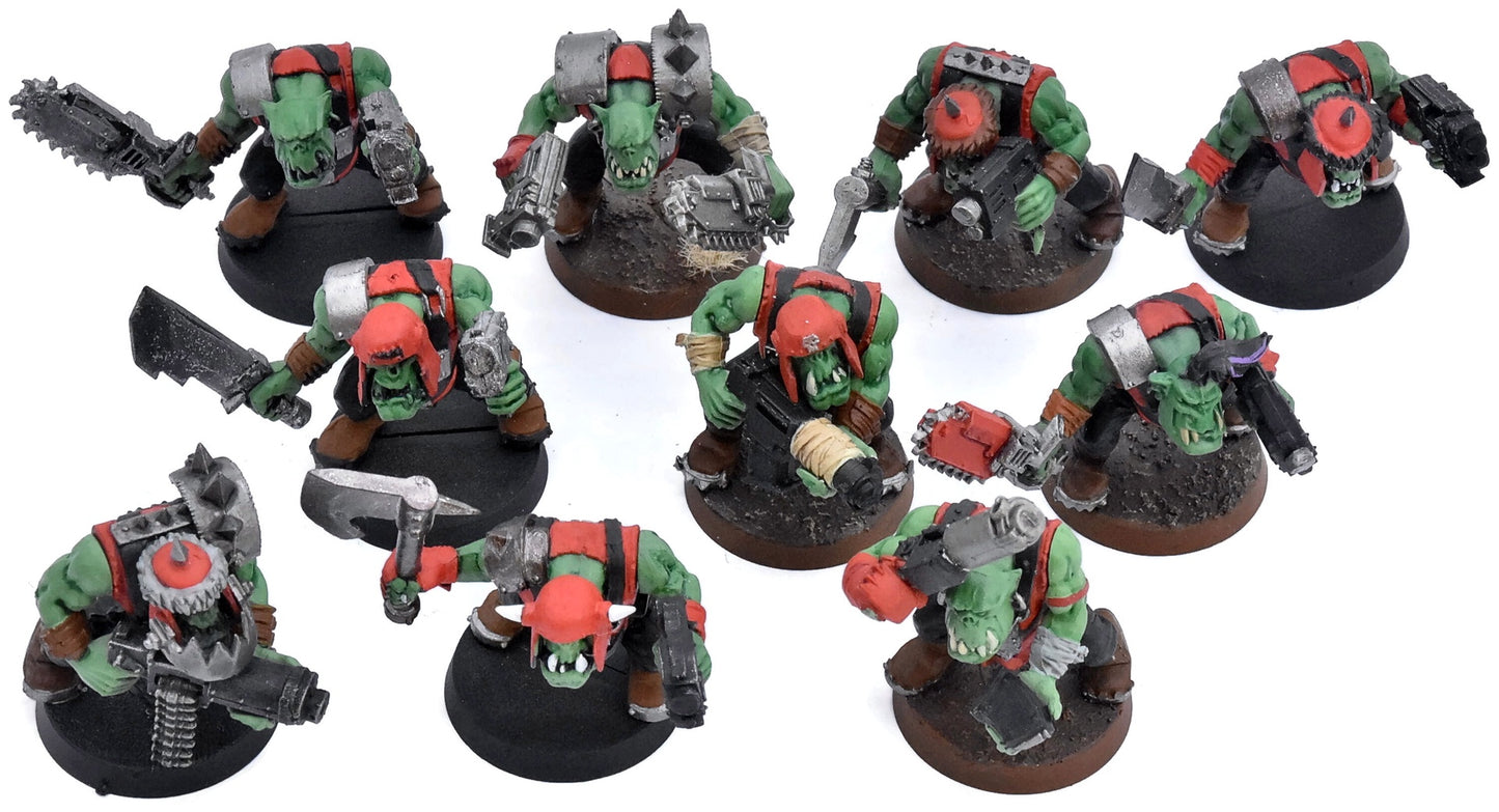 ORKS 10 Boyz #15 WELL PAINTED Warhammer 40K 4917