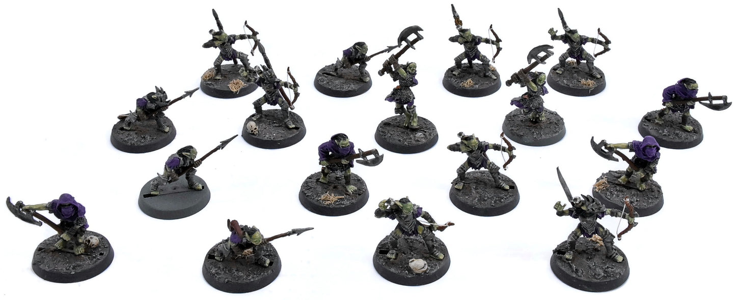 MIDDLE EARTH 17 Moria Goblins & Prowlers #1 WELL PAINTED SOME METAL LOTR 5662
