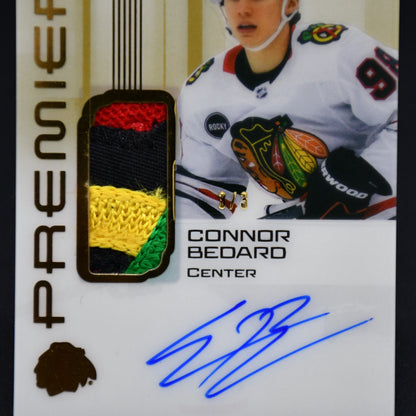 2024-25 UD PREMIER Connor Bedard AV-CB Chicago GOLD AUTO PATCH 3/3