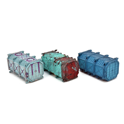 SCENERY & TERRAIN 3 Battlezone Manufactorum Containers #1 Warhammer 40K 2084
