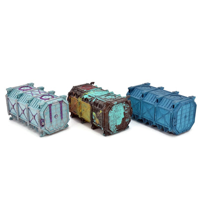 SCENERY & TERRAIN 3 Battlezone Manufactorum Containers #1 Warhammer 40K 2084