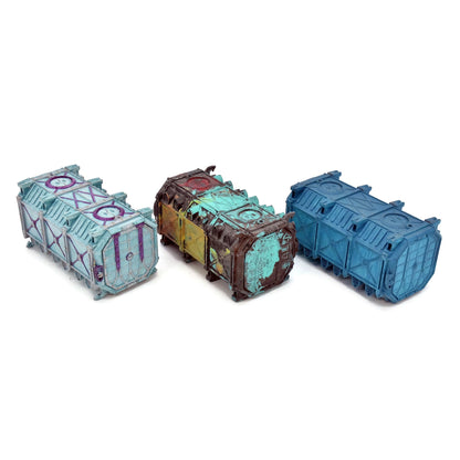 SCENERY & TERRAIN 3 Battlezone Manufactorum Containers #1 Warhammer 40K 2084