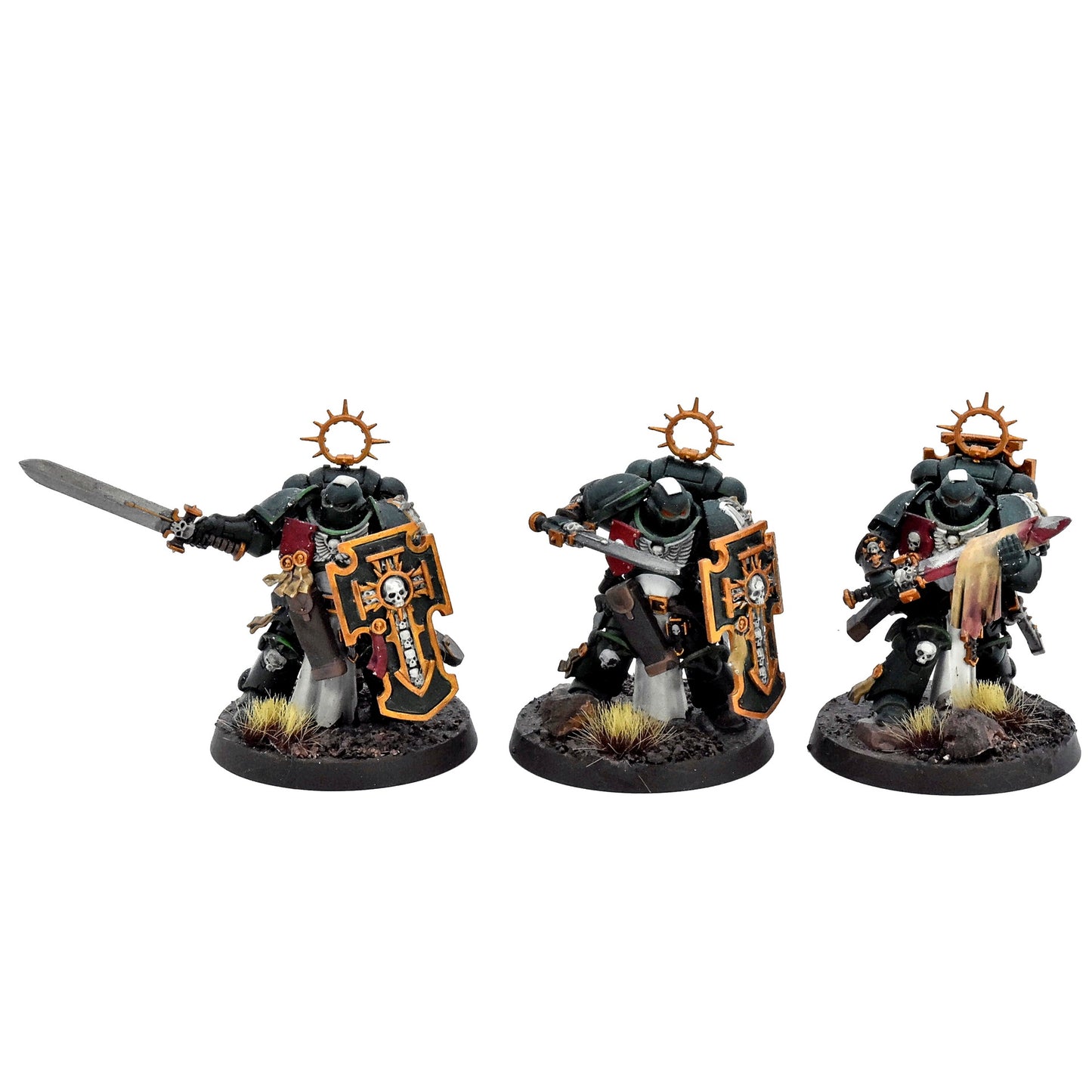 DARK ANGELS 3 Bladeguard Veterans #1 WELL PAINTED Warhammer 40K 5473