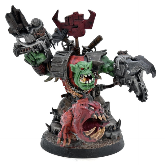 ORKS Warboss With Attack Squig #2 WELL PAINTED Warhammer 40K 5763