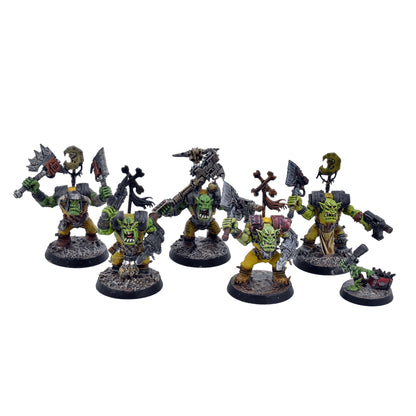 ORKS 5 Ork Nobz #3 WELL PAINTED Warhammer 40K 5794