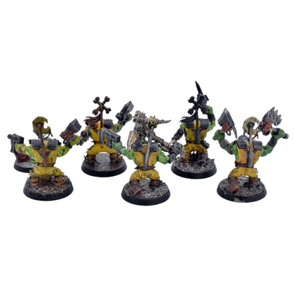 ORKS 5 Ork Nobz #3 WELL PAINTED Warhammer 40K 5794