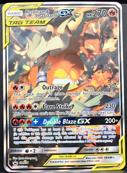 Pokémon Reshiram & Charizard GX JUMBO SM201 DM Holofoil English