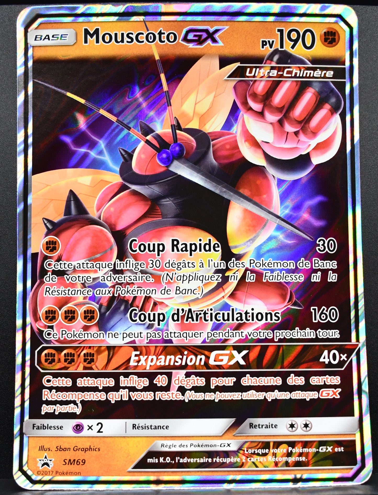 Pokémon Mouscoto GX JUMBO SM69 MP Holofoil French