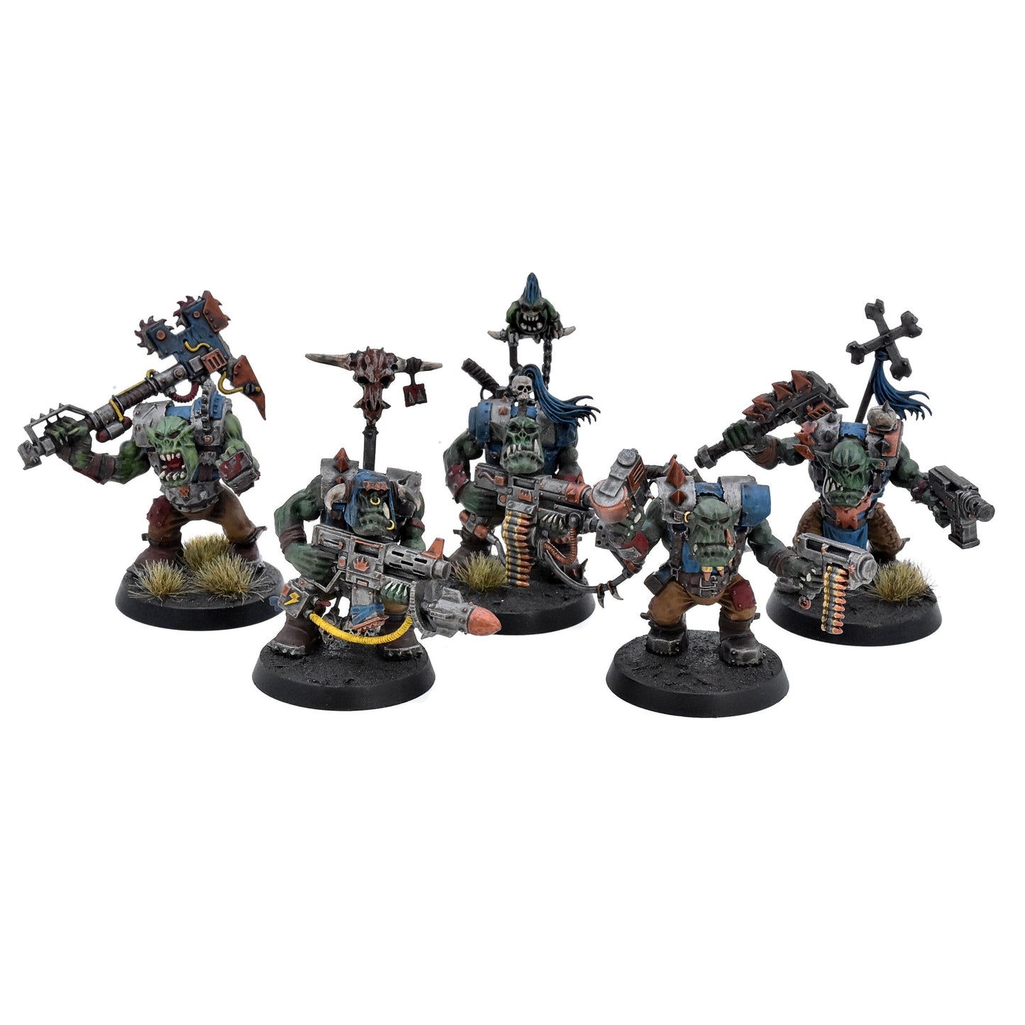 ORKS 5 Ork Nobz #1 WELL PAINTED Warhammer 40K 6364