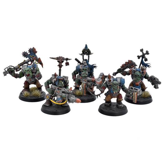 ORKS 5 Ork Nobz #1 WELL PAINTED Warhammer 40K 6364