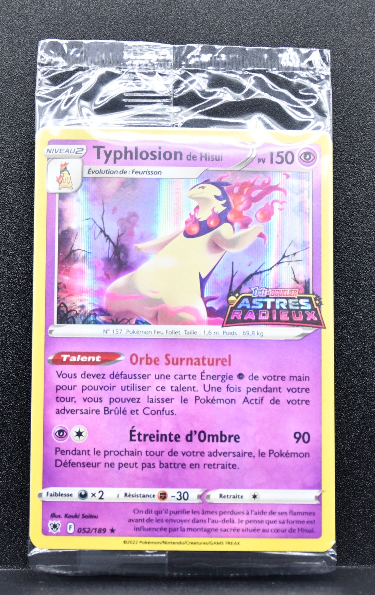 Pokémon Typhlosion de Hisui 052/189 SEALED holofoil French