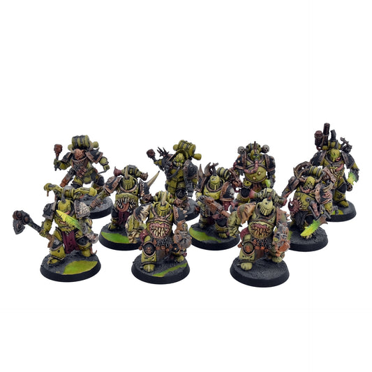 DEATH GUARD 10 Plague Marines #1 WELL PAINTED Warhammer 40K 7057