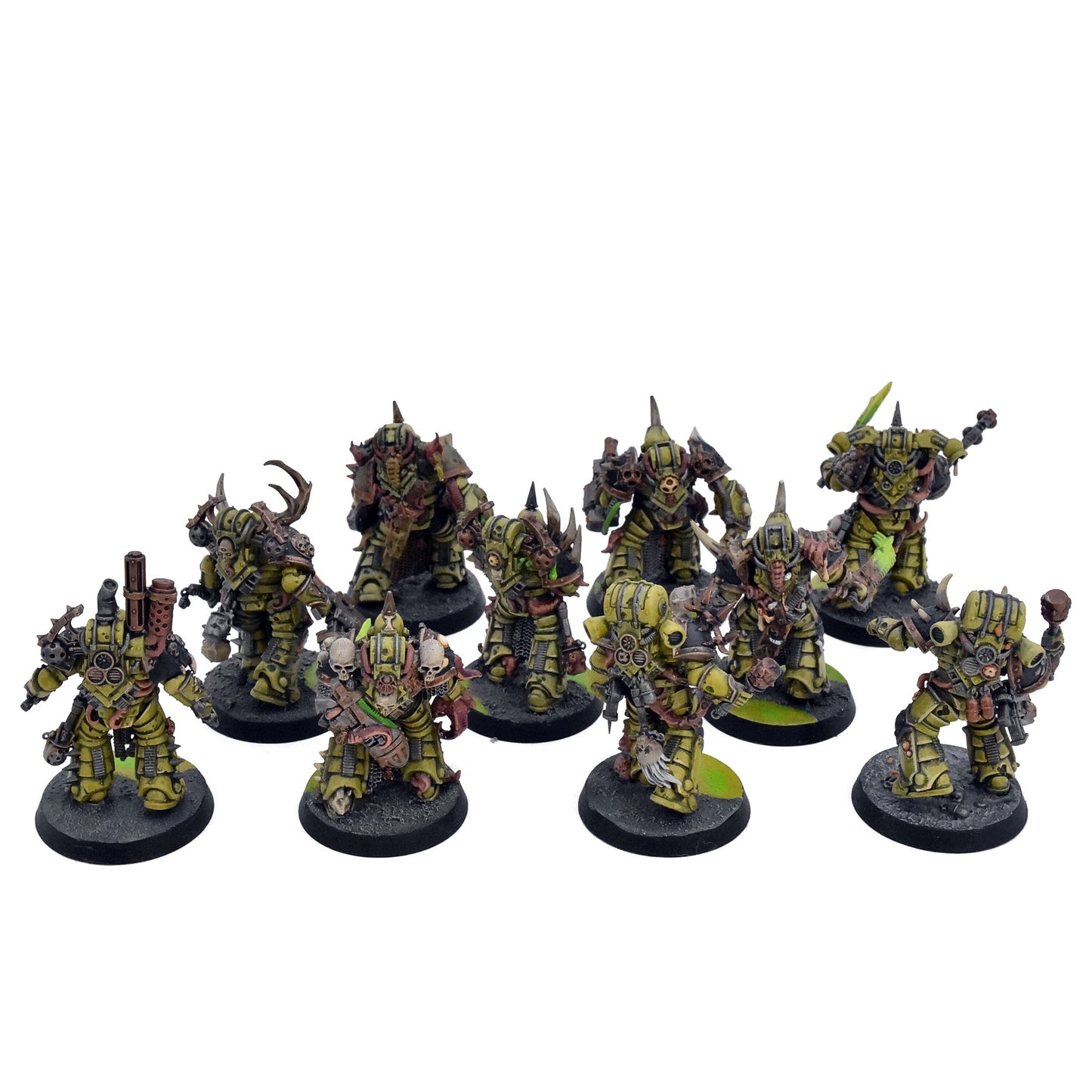 DEATH GUARD 10 Plague Marines #1 WELL PAINTED Warhammer 40K 7057