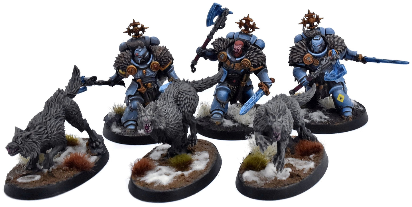 SPACE WOLVES 3 Wolf Guard Headtakers #1 PRO PAINTED Warhammer 40K 3894