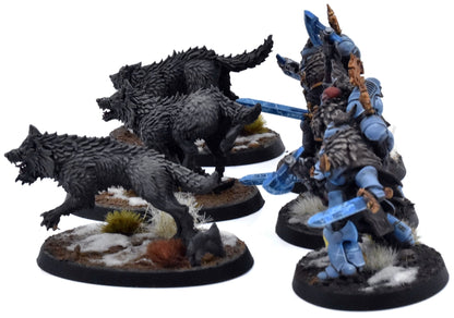 SPACE WOLVES 3 Wolf Guard Headtakers #1 PRO PAINTED Warhammer 40K 3894