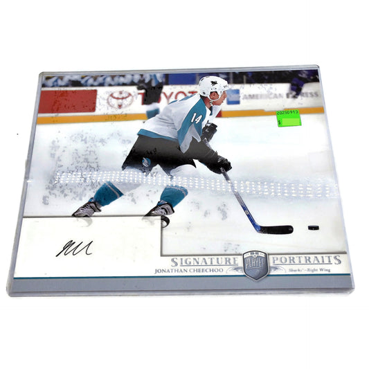 Jonathan Cheechoo Signature Portraits Sharks 8X10 Photo #1 0286