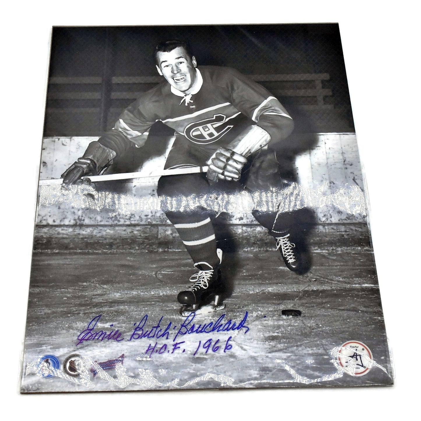 Emile'Butch' Bouchard Autographed Montreal 8X10 Photo #1 0316