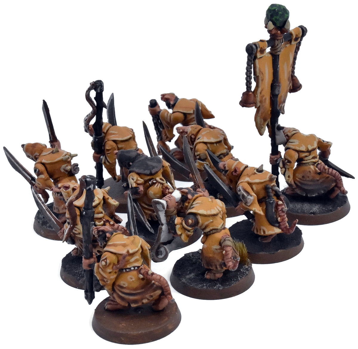 SKAVEN 10 Plague Monks #2 WELL PAINTED Warhammer Sigmar 5911