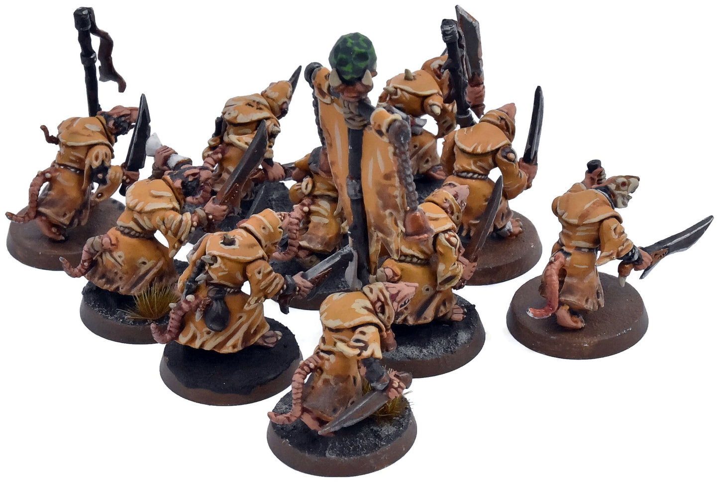 SKAVEN 10 Plague Monks #2 WELL PAINTED Warhammer Sigmar 5911