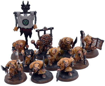 SKAVEN 10 Plague Monks #3 WELL PAINTED Warhammer Sigmar 5973