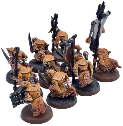 SKAVEN 10 Plague Monks #3 WELL PAINTED Warhammer Sigmar 5973