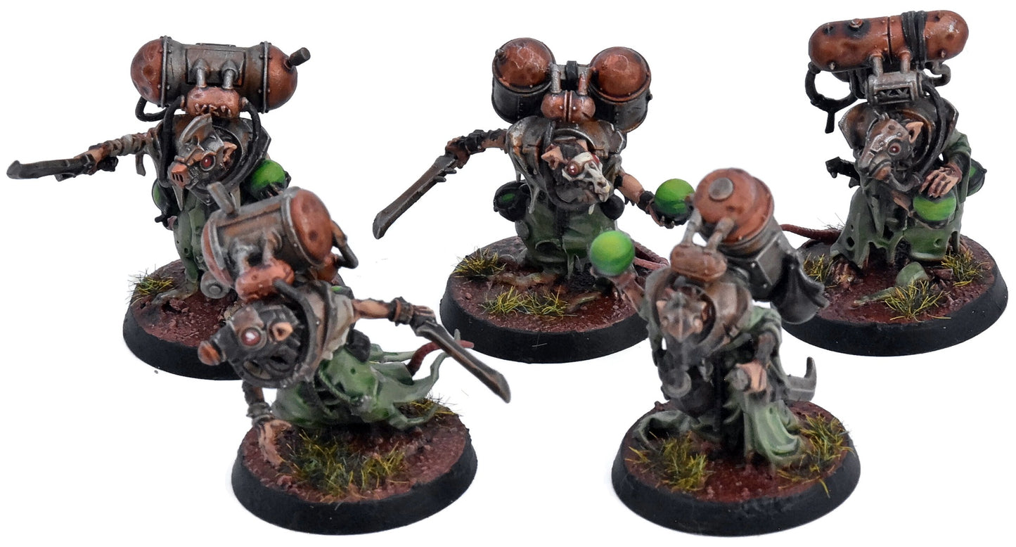 FANTASY SKAVEN 5 Acolyte Globadiers #1 PRO PAINTED Warhammer Sigmar 7441