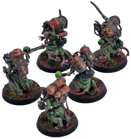 FANTASY SKAVEN 5 Acolyte Globadiers #1 PRO PAINTED Warhammer Sigmar 7441