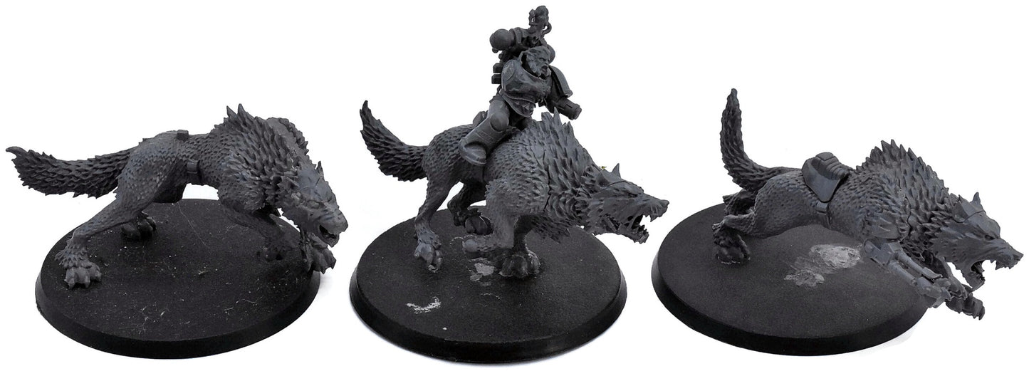 SPACE WOLVES 3 Thunderwolf Cavalry #2 Missing Riders & Arms / Classic Sculpt 582