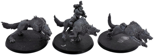 SPACE WOLVES 3 Thunderwolf Cavalry #2 Missing Riders & Arms / Classic Sculpt 582