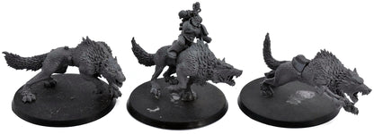 SPACE WOLVES 3 Thunderwolf Cavalry #2 Missing Riders & Arms / Classic Sculpt 582