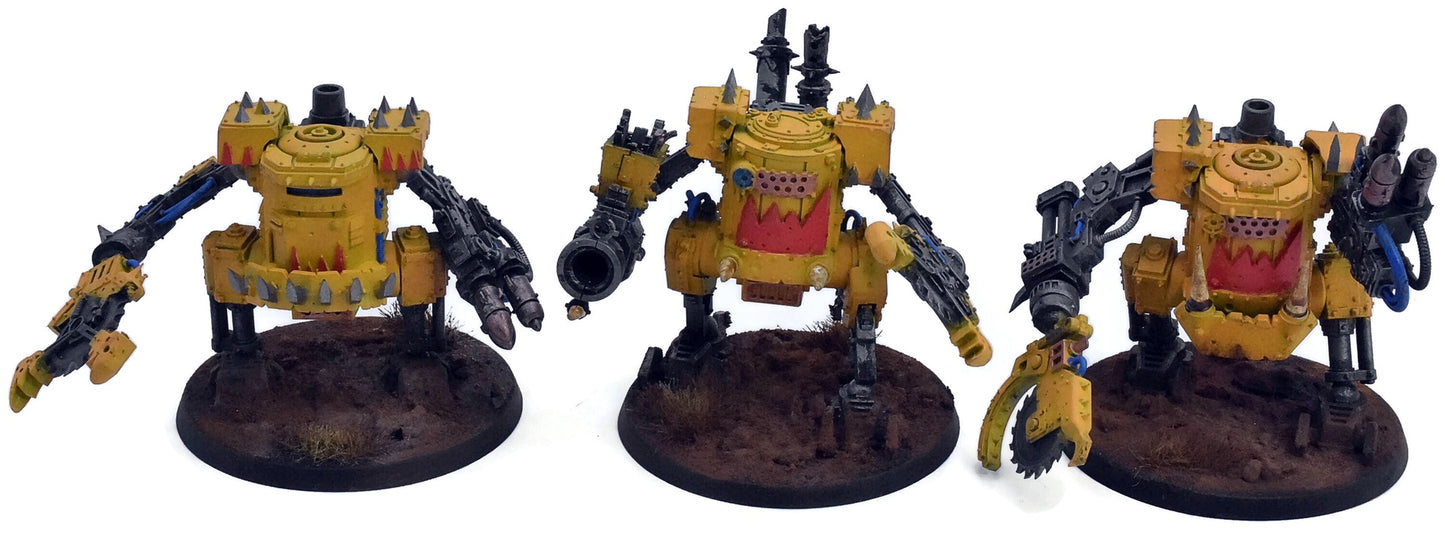 ORKS 3 Ork Killa Kans #1 Warhammer 40K WELL PAINTED 9650
